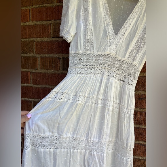 The Kooples Amazing White Lace Boho Prairie Wedding Dress Size 1 (XS) - Picture 14 of 15